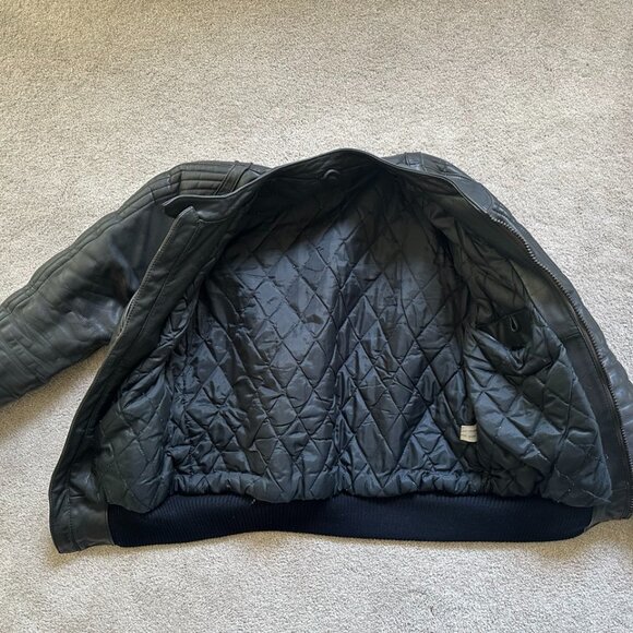 Black Leather Motorcycle Jacket - Picture 3 of 3